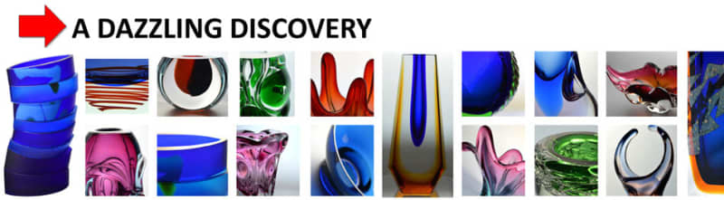 ** SOLID, HEAVY MAGNIFICENT CONTEMPORARY CZECH ART GLASS SCULPTURAL VASE DESIGNED BY JERONIM TISLJAR